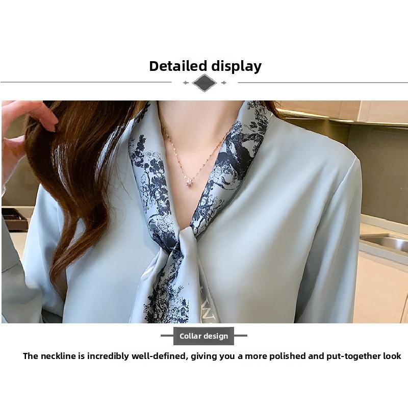 2026 Spring and Autumn New Fashion Bow Long Sleeve Shirt for Women, Elegant Casual Top