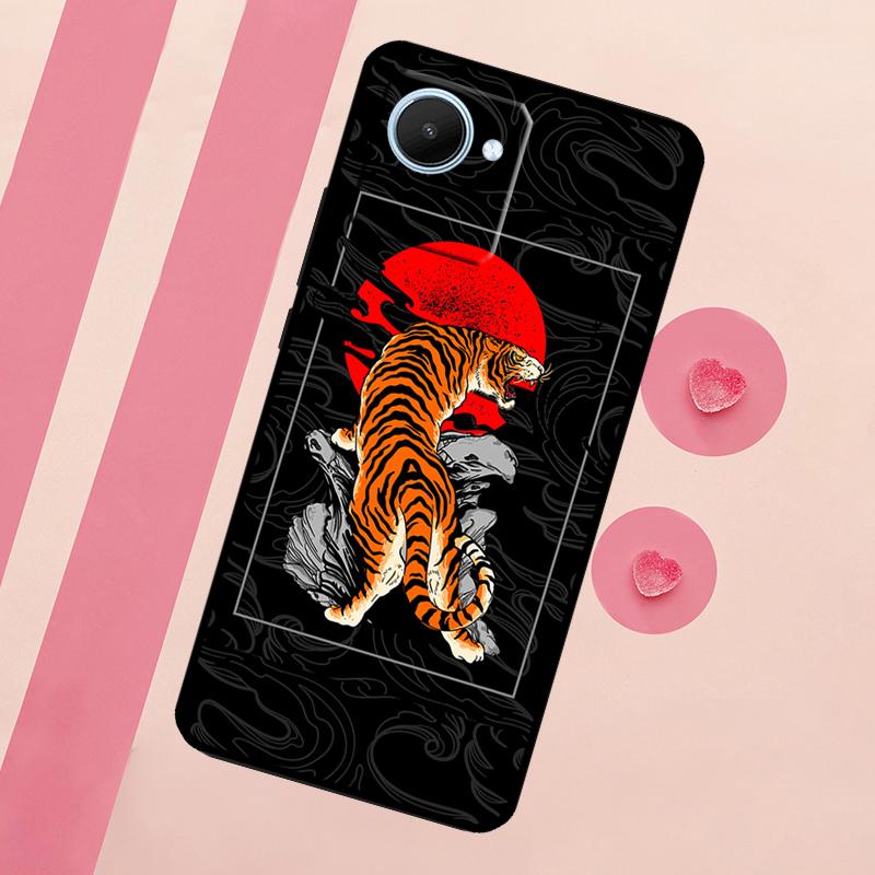 Tiger Röd Sol Japan Konst För Realme 15 10 11 12 13 14 Pro Plus C65 C67 C75 C63 C61 C55 C51 C53 C35 GT6 GT7 Pro Fodral