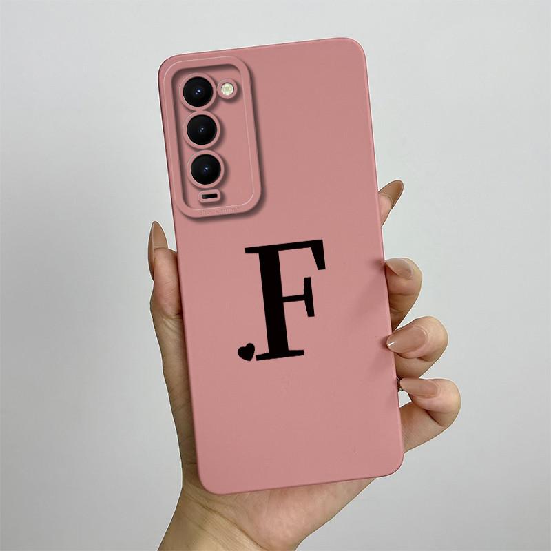 For Tecno Camon 18 Case Tecno Camon 18P Phone Case Camon 18T CH6 CH7n Cute Initial Letters Square Silicone Shockproof Back Cover