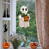 Halloween Ghost-Themed Painted Wooden Hanging Ornament