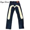 RogueWave Gothic Y2K Retro Streetwear Černé Kargo Punk Vintage Kpop Potisk Široké Džínové Kalhoty