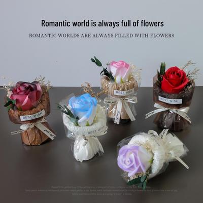 Mini Pocket Bouquet: Preserved Roses & Sunflowers Gift Box for Birthdays & Decor