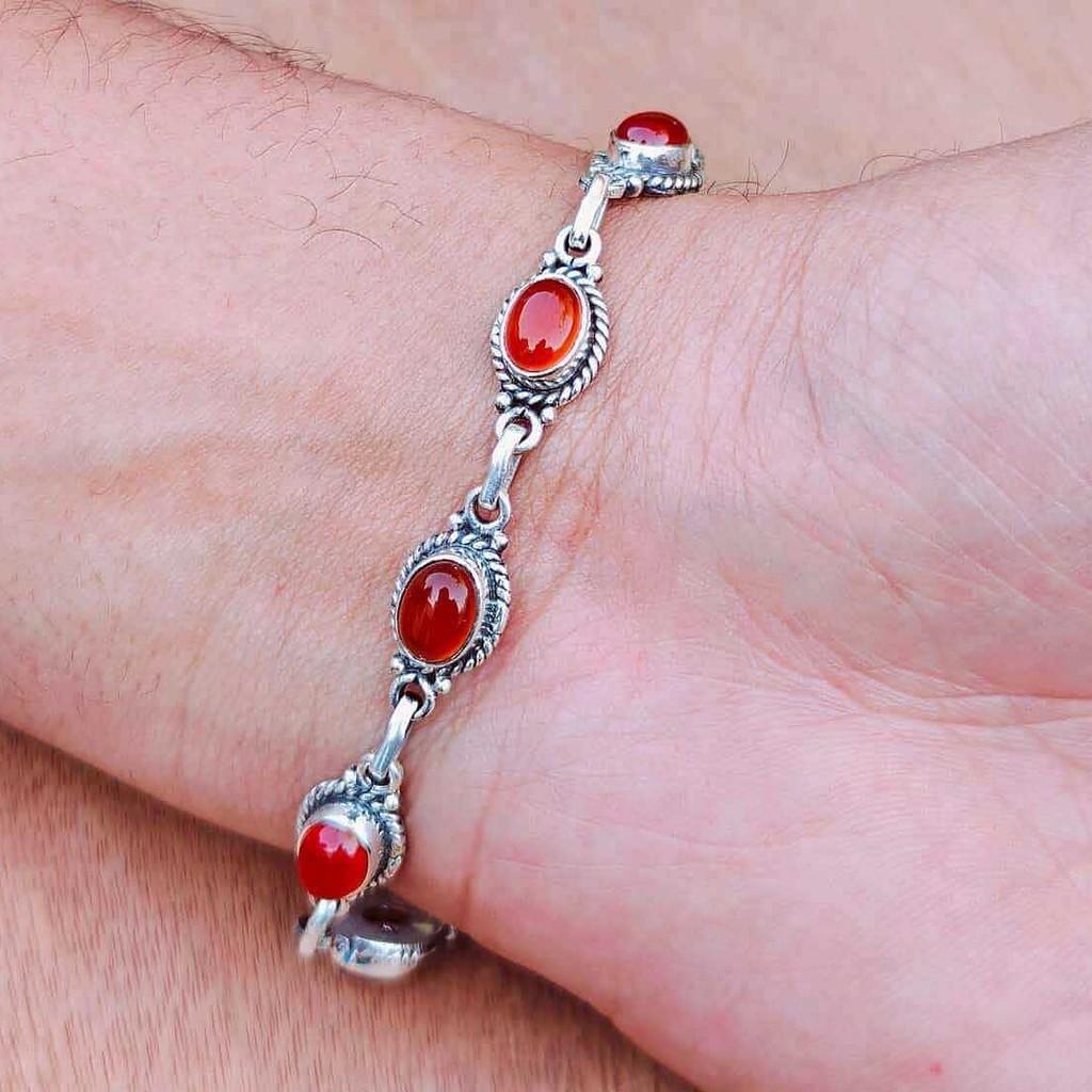 Handmade Black Onyx Silver Adjustable Bracelet With Constellation Design For Unisex Fashion Accessory
