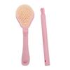 Badebürste mit langem Griff Rücken Fußschrubber Abnehmbar Massage Dusche Reinigungs Peelingbürste Rosa