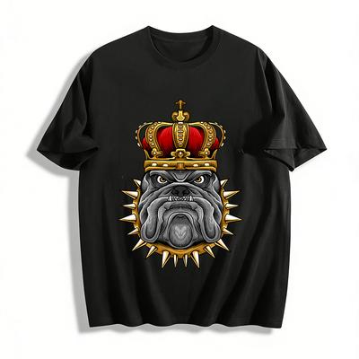 Bulldog s korunkou Potisk Trendy Cool Unisex Ležérní Tričko s krátkým rukávem Tričko z čisté bavlny