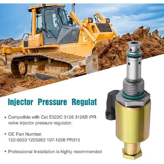 Oil Pump Solenoid Valve Compatible for CAT E322C 3126 3126B IPR Valve Injector Regulator for Caterpillar 3126B 3126 3116 Engine Replaces# 122-5053