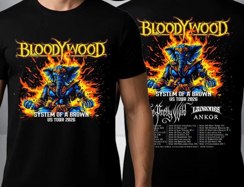 Bloodywood System Of A Brown US Tour 2026 Schedule Tour Dates Unisex T Shirt 4XL