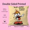 Classic Game Cuphead Cute Pillow Case Anti-Dustmite Pillowcase Invisible Zipper Silky Short Plush Sofa Cushion Cover