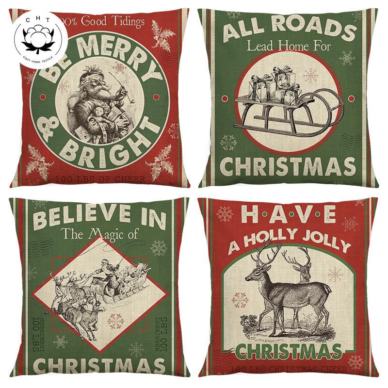 

Рождественский принт наволочка с узором для дома, гостиной, дивана, спальни, украшение, наволочка, автомобильный комплект, наволочка