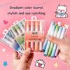 Morandi Pastel Highlighter Set Student Color Markers Large Capacity Eye Protection Fluorescent Pens