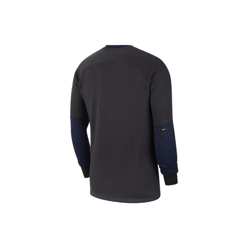 Nike Embroidered Logo Crew Neck Pullover Sweatshirt Men Tops Black AT4442-080