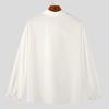 2026 Spring and Autumn New Design Irregular Collar Men's Shirt, Unique Buttoned Long Sleeve Shirt