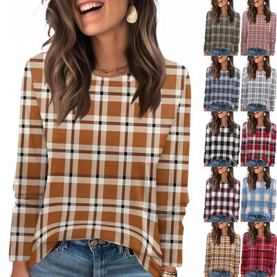 Long Sleeve Shirts For Women Cute Print Graphic Tees Blouses Casual Plus Size Basic Tops Pullover