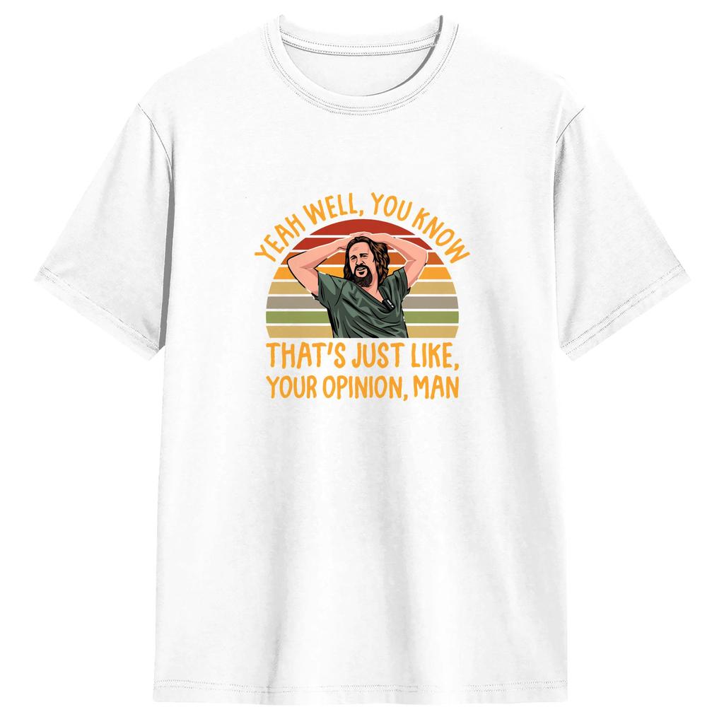 DDude The Big Lebowski TShirt Beach Cotton TShirts For Adult Leisure Pattern Tee Shirt Short Sleeve YK Basic Tees