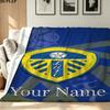 1PC Leeds United Custom Name Patterned Flannel Blanket Suitable For All Seasons for Home Decor Warmth and Comfort Gifts Holiday Present