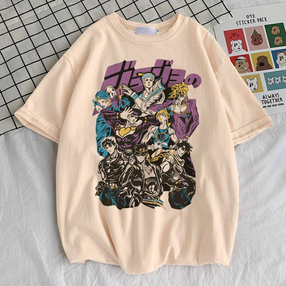 

Jojo Bizarre Adventure Steel Ball Run t shirt girl anime Retro Classic graphic shirt 80s graphic korean clothes Colorful kawaii S