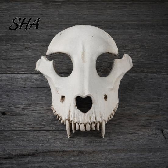 Realistic Sheep Skull Masque Halloween Head Masque, Full Face Cosplay Accessory, Spooky Scary Animal for Masquerade Party 3D