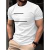 Summer Short Sleeved Thin Top Trend Fashion Slim Fit Versatile Casual Daily Commuting Black and White Lines Simple Geometric Pattern Design