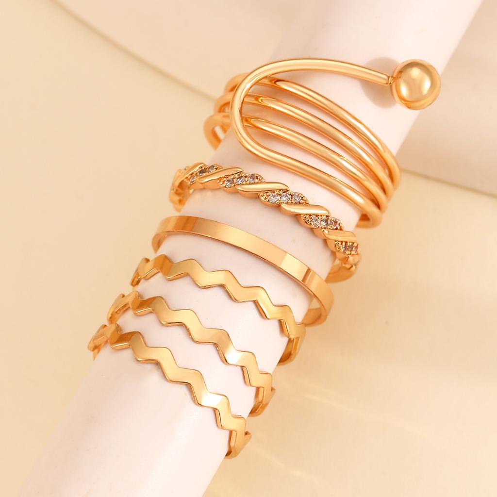 High-quality new ins style set ring, fashionable and creative, simple and good-looking electroplated joint ring 2026 wholesale