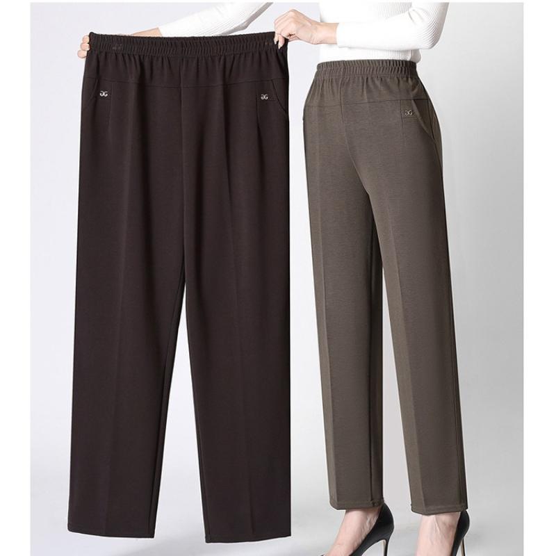 Spring Fashion Pants Brand Elastic Waist Size Women's Plus Size Thin Pants Casual Office Outdoor Pants