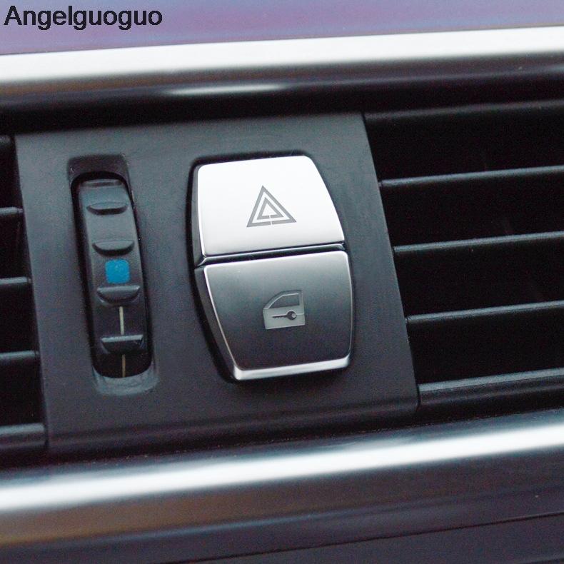 ABS Car Interior Button Covers Stickers Fit For BMW 5 5GT 6 7 Series F10 F07 F06 F20 F30 F32 F01 F02 F25 F26 Auto