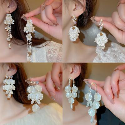 Long Tassel Zircon Earring Fashion Elegant Women Luxury Temperament Drop Zircon Tassel Earings Jewelry Gifts