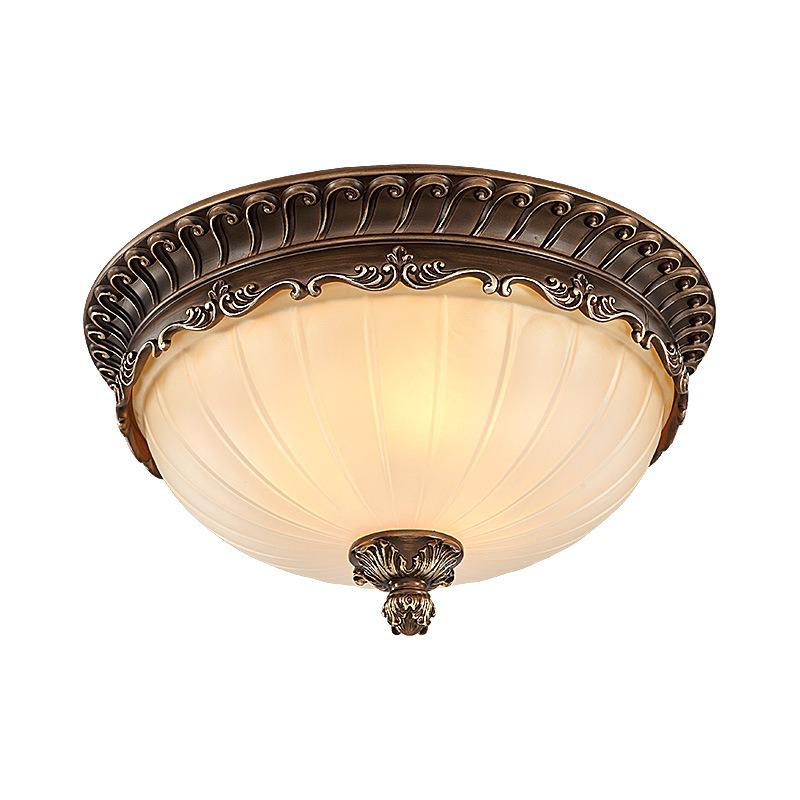 European Style Eye Protection Ceiling Light for Bedroom, Living Room, Balcony, and Entrance - French Retro Round Fixture