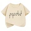Cat Pattern Children's T-Shirt Summer Short Sleeve Cartoon Animal Clothing Cute Kitten Top Y2K