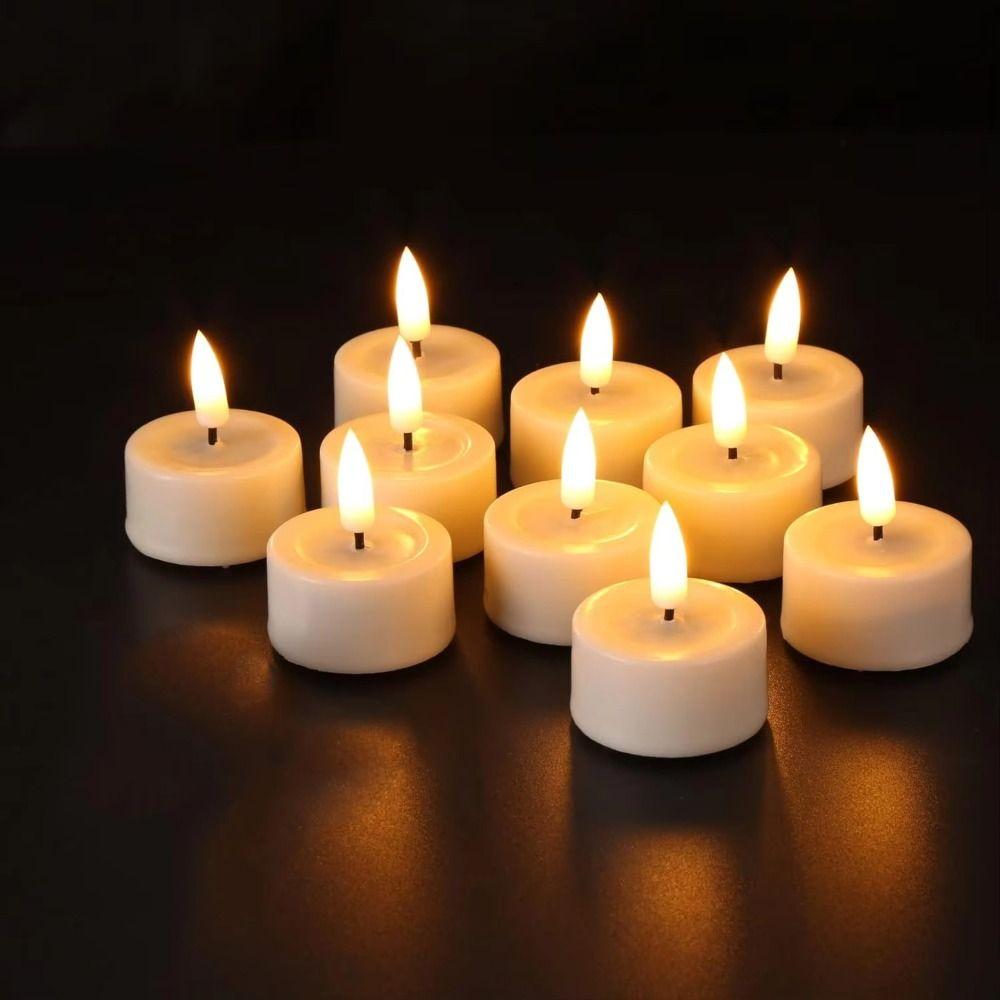 12 Pcs Flameless LED Candles Flickering Ambient Candle Lights  For Birthday Wedding Party Decor