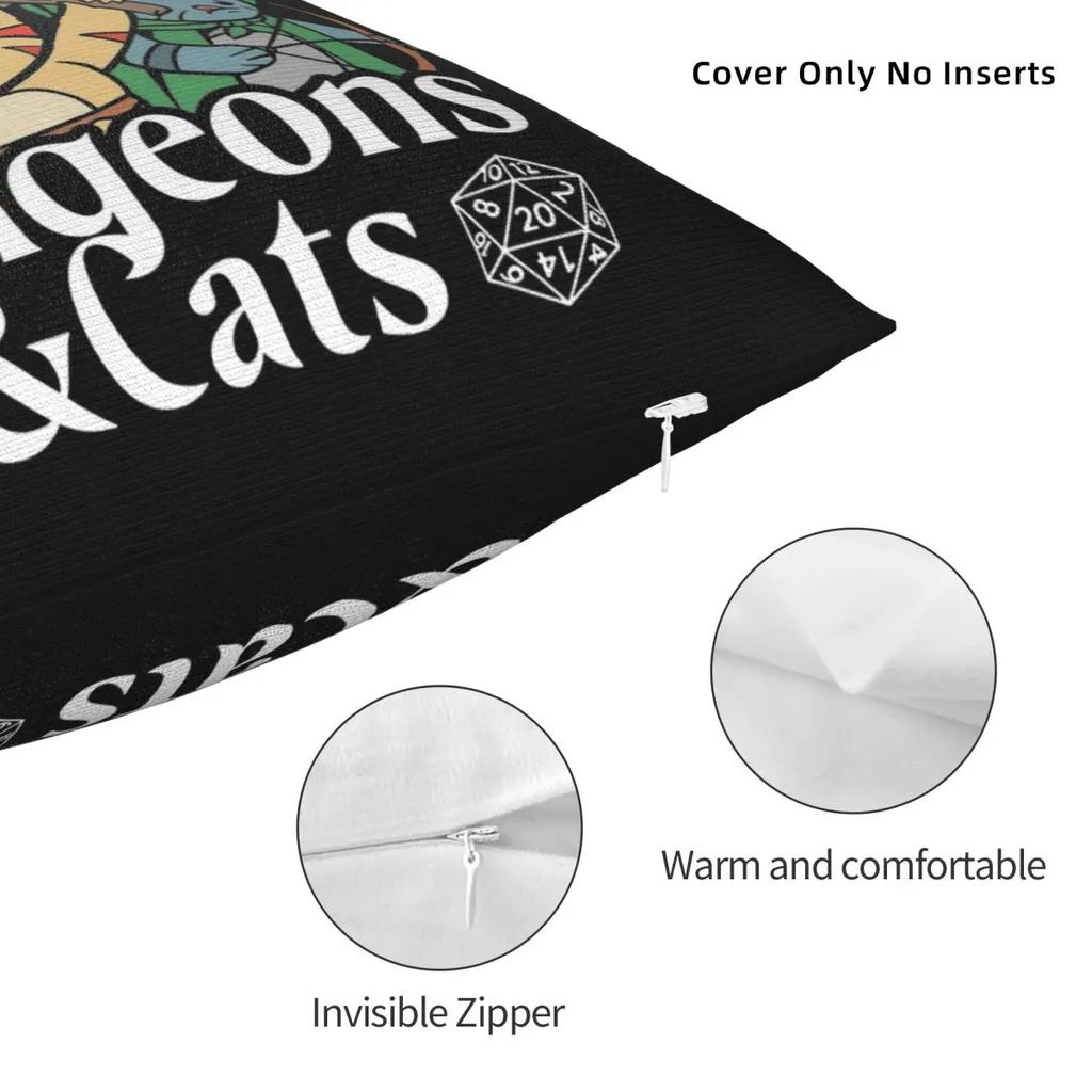 Funny And Cats Square Pillow Cases Cushion Covers Awesome Zipper Decor Pillowcase for Living Room