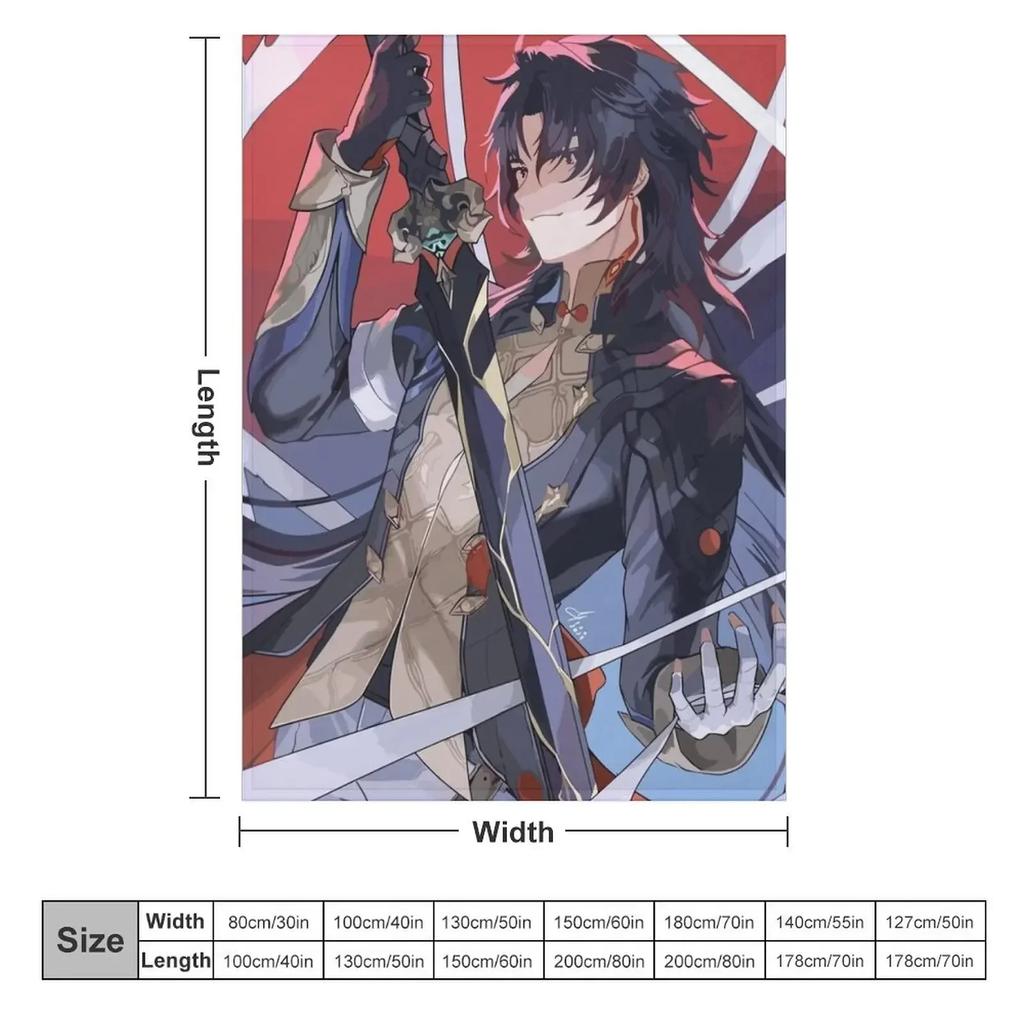 Blade Honkai Star Rail Throw Blanket Weighted Thermals For Travel Blankets