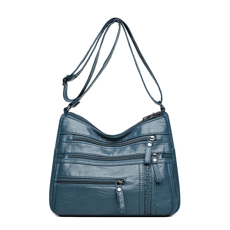 Mother Bag Large Capacity Shoulder Crossbody Bag Women's Multi-Layer Soft Leather Bag