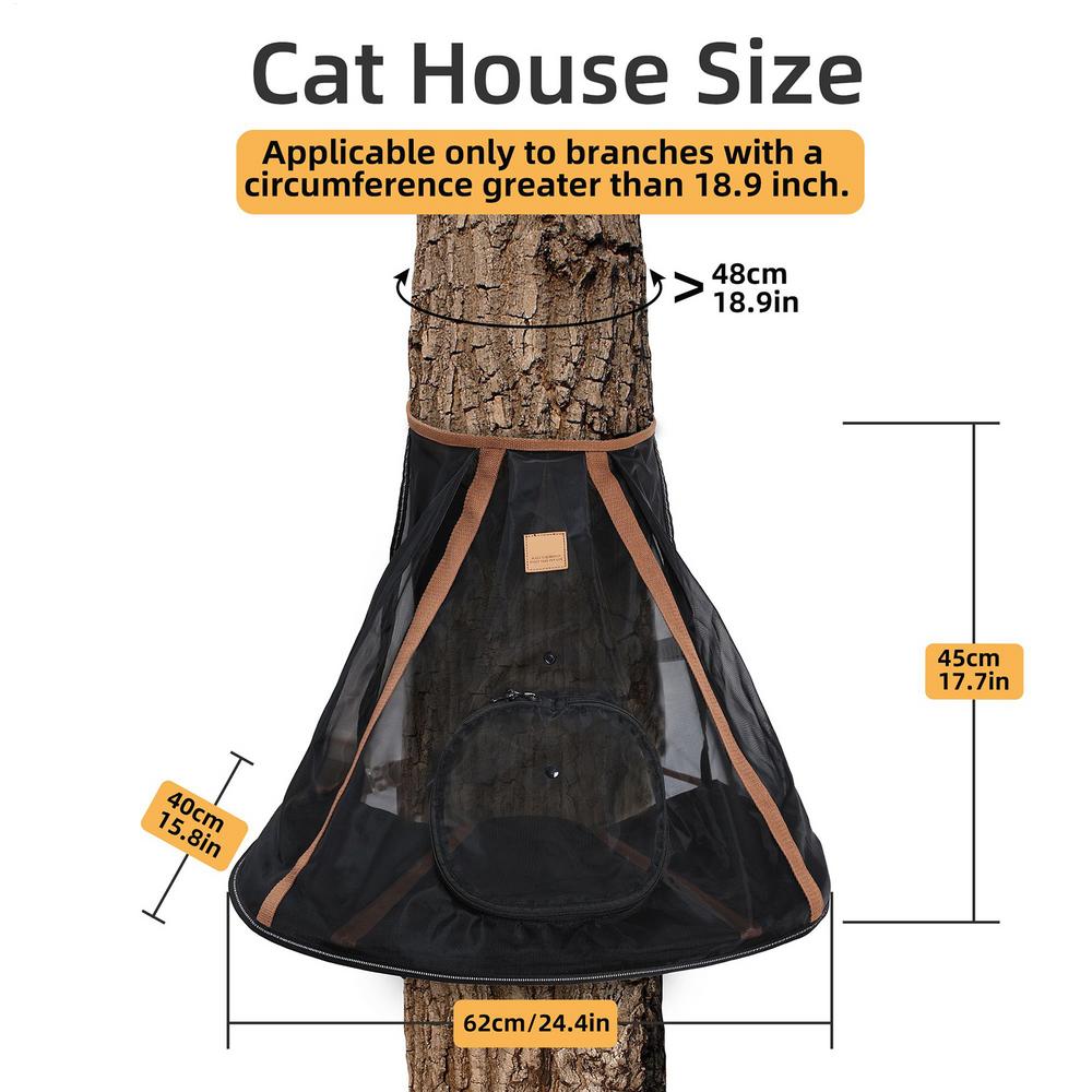 

Котячий гамак Дихаючий Блискавка Вуличний Сітчастий Спальний Лежак для домашніх тварин Кішок Сонячна Кімната Складаний Гніздо на Дерево Вуличний Протимоскітний Котячий Ліжко чорний