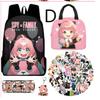 Kids Cartoon Character Print Backpack Set School 17 Inch Oxford Fabric Bag With Lunch Pouch Pencil Case
