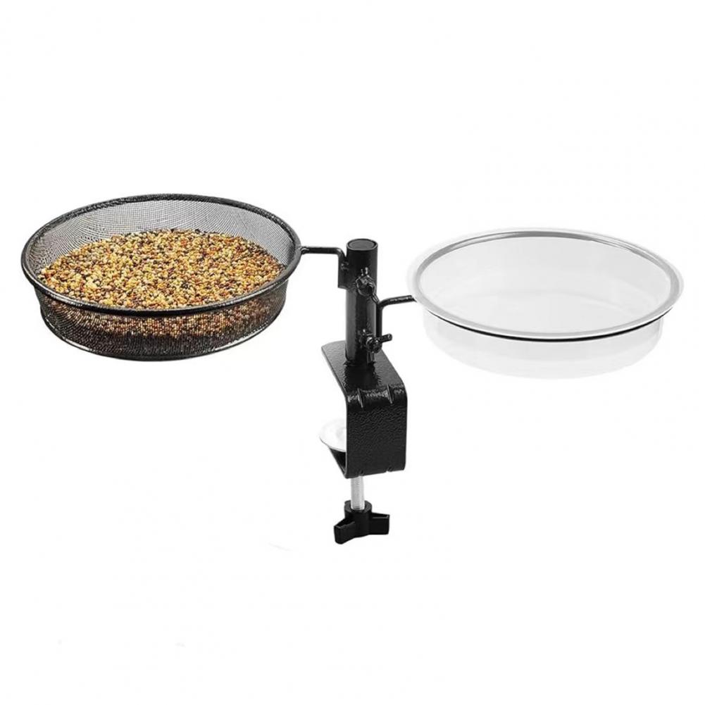 Self-draining Bird Feeder Metal Bird Feeder Heavy Duty Wall Mounted Bird Feeder with Metal Mesh Tray Bath for Outside for Garden