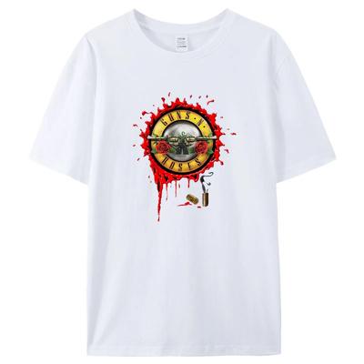 Sommer Damen Unisex T-Shirts Guns N Roses Bedrucktes neues T-Shirt aus Baumwolle Hard Rock Band Damen Unisex T-Shirt Hip Hop Musikkleidung