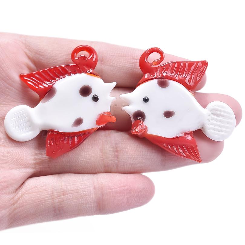 

1/3pcs Big Glass Tropical Fish Pendants For Jewelry Making Supplies Colorful Ocean Charms In Bulk DIY Necklace Earrings Findings