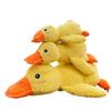 Cheap Fun Cartoon Squeaky Duck Dog Chew Toy Soft 3 Size Plush Pet Toy with Crepe Paper Bite-Resistant Feature for Big Gogs