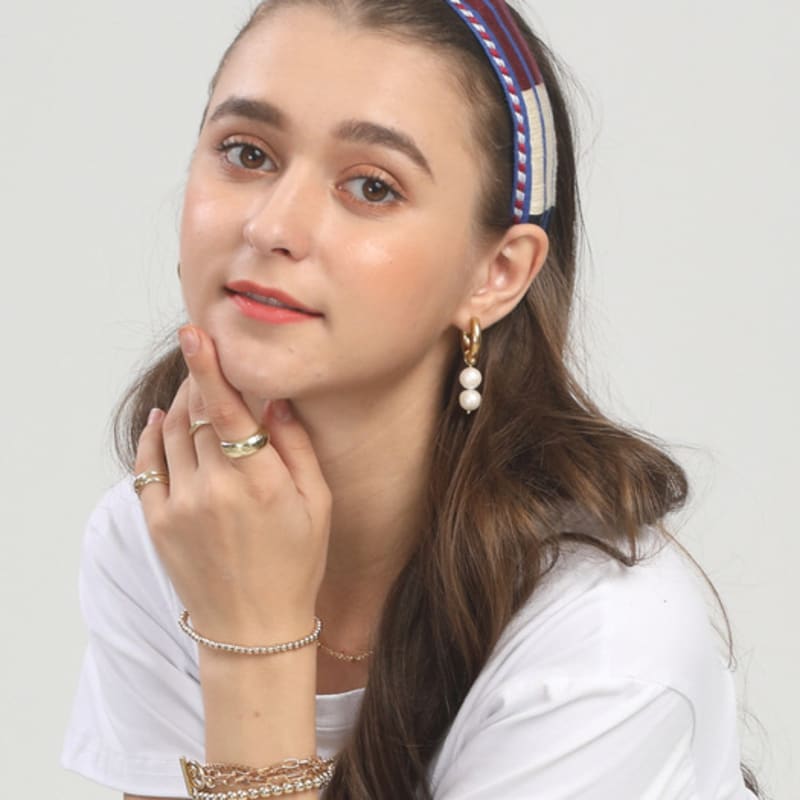 LALA Ethnic Striped Hairband - M Blue