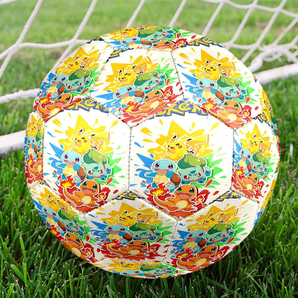 Pokemon Print Size 5 Soccer Ball, Standard Match Football for Sports Game and Team Practice, Ideal Gift for Soccer Fans