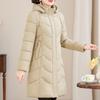 Casacos Longos Femininos de Meia-Idade Parkas de Inverno com Capuz Elegantes Soltos Grossos Quentes Tamanho Plus Agasalhos Jaquetas Femininas