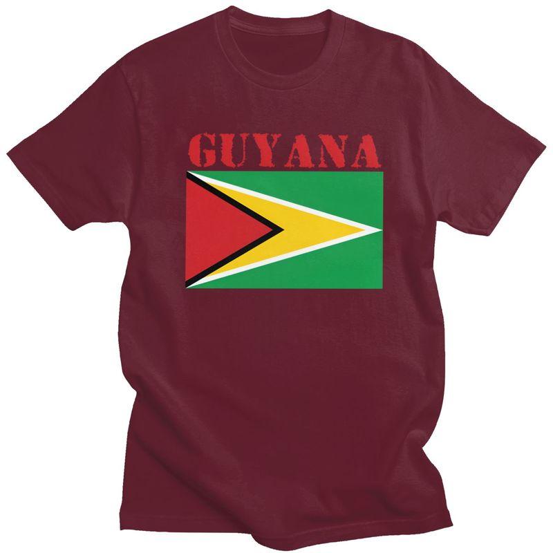 Custom Male Guyana Flag T Shirt Short Sleeves Cotton Tshirt Classic Tshirt Casual Tee Slim Fit Clothing