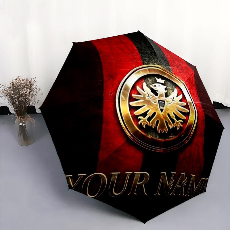 1 PC Automatic Folding Umbrella - Eintracht Frankfurt Custom Name Pattern, Portable & Foldable Design with 8 Ribs, Christmas Birthday Gifts