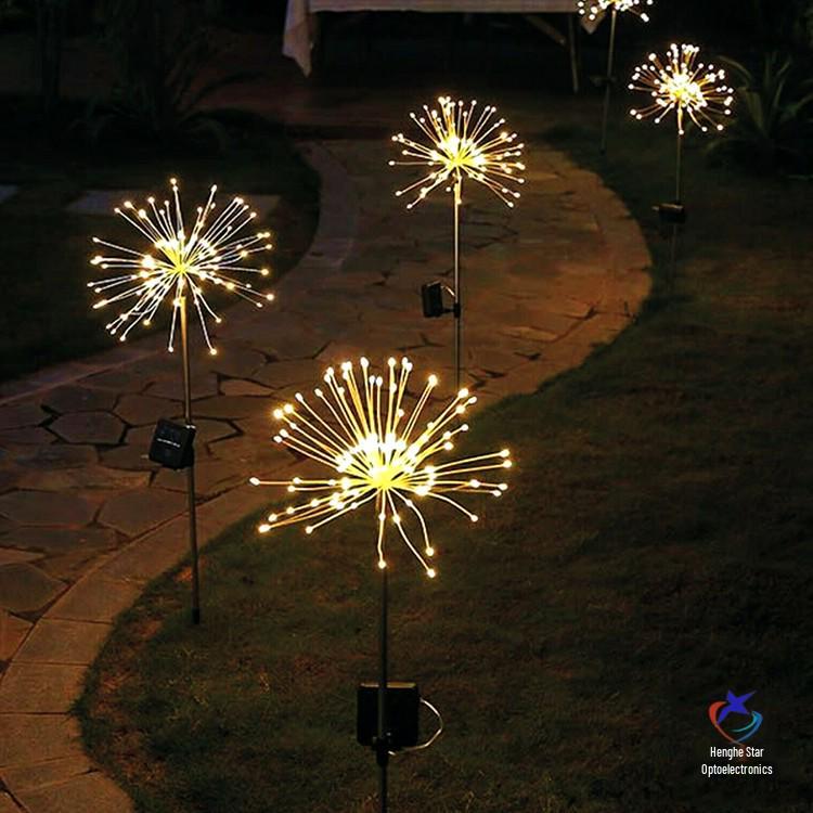 Waterproof Solar Dandelion Firework String Lights for Garden and Lawn Decoration