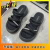 2025 summer new Internet celebrities thick-soled heightened two wear one-word drag women sweet lightweight soft-soled non-slip fashion sandals