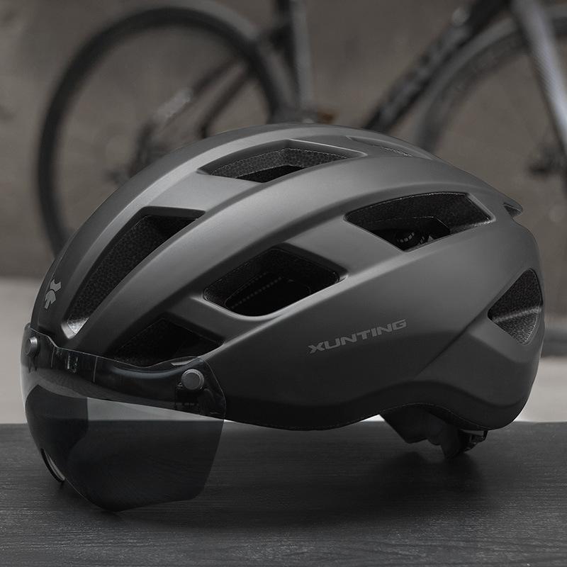 Fahrradhelm mit Schirm Integrierter Fahrradhelm Herren Mountainbike Rennrad Hartschalenhelm Damen Fahrradbekleidung