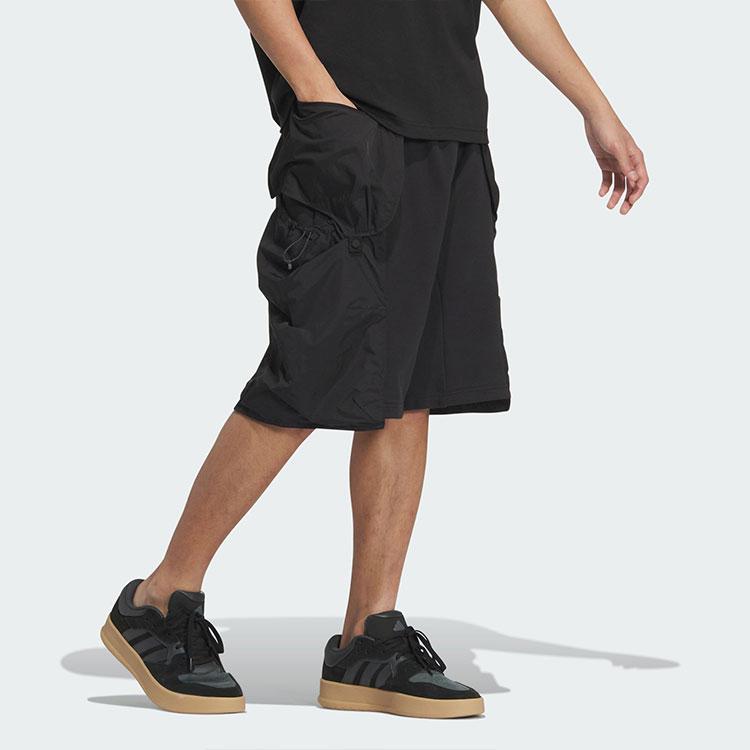 adidas Future Style Pletené Směsové Šortky Jednobarevné Minimalistické Pracovní Volné Sportovní Ležérní Šortky Pánské Šortky Černé JI9891