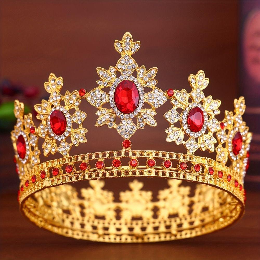 Elegant Baroque Queen Tiaras Luxury Wedding Head Wear Rhinestone Diadem Photography Props