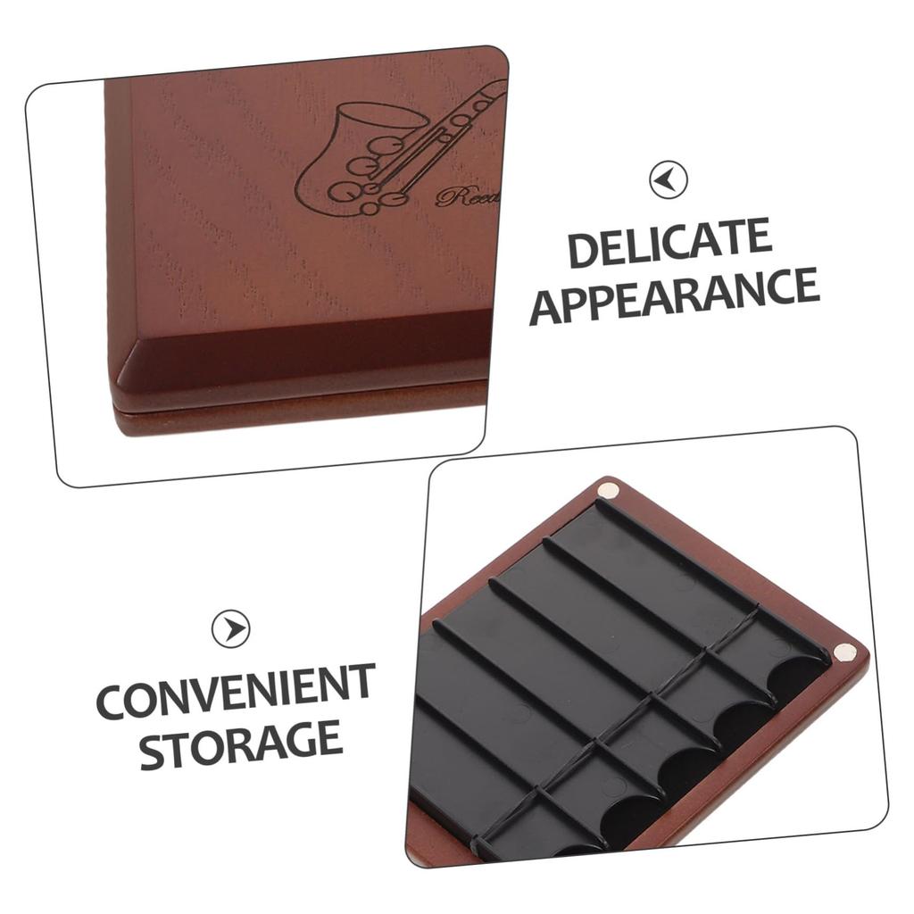 NUOLUX Alto Saxophone Reed Case, Water-Resistant, Scratch-Resistant, Wear-Resistant, Universal Fit for Oboe and Clarinet, Sleek Wood Grain Finish,