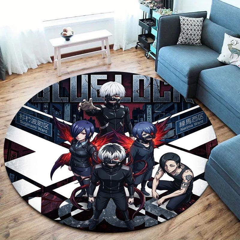 Tokyo Ghoul Round Area Rug Carpet Rug For Living Room Bedroom Sofa Playroom Decor Nonslip Floor Mat